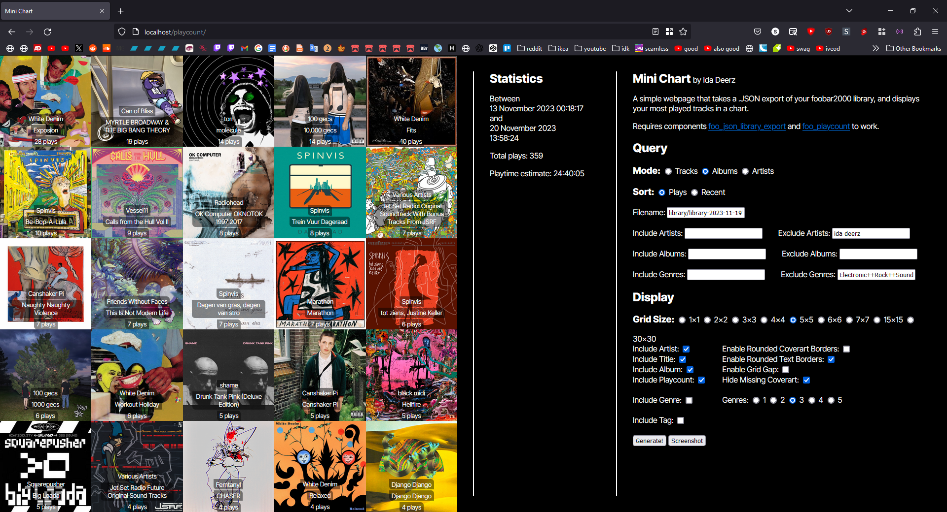 the PHP application i wrote to visualize my listening data the PHP application i wrote to visualize my listening data